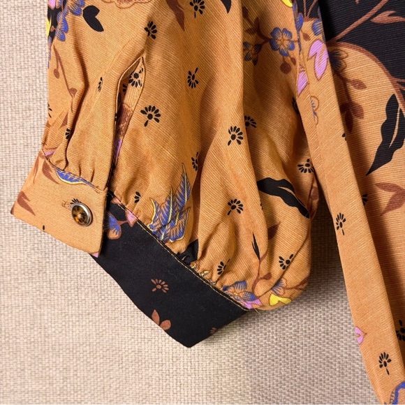 Scotch & Soda Floral Print Maxi Dress in Black and Mustard — Large - Picture 9 of 13